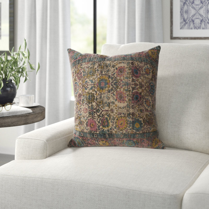 Three Posts™ Middlesbrough Floral Jute Throw Pillow & Reviews Wayfair